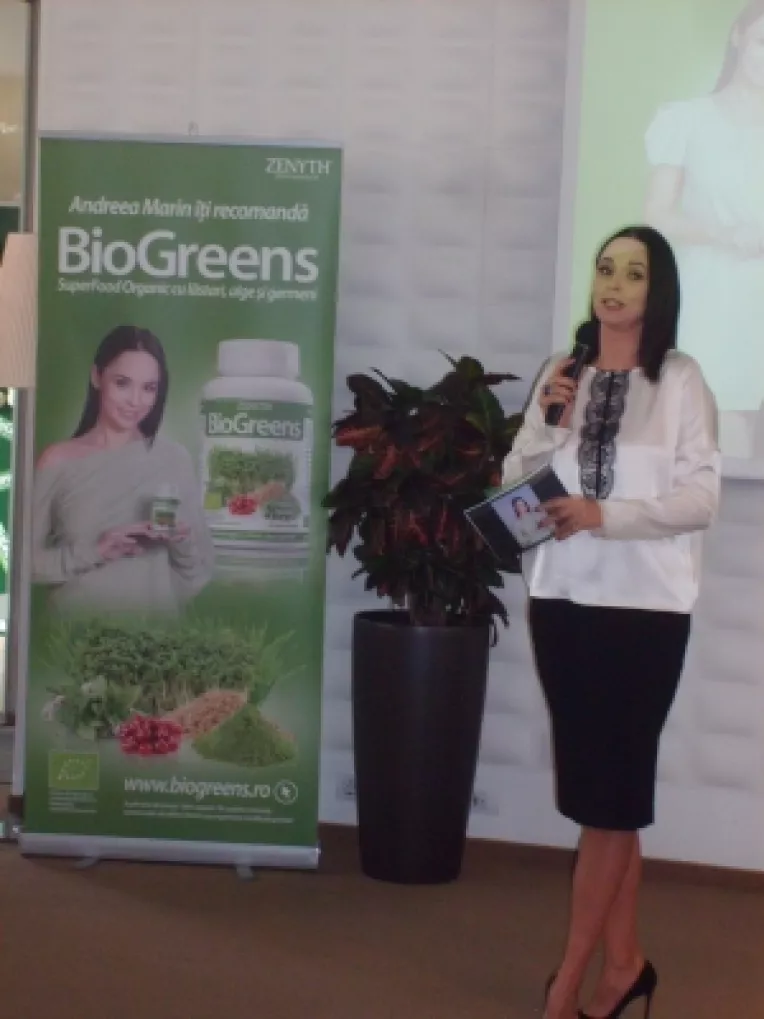 Andreea Marin promoveaza produsul Biogreens de la Zenyth 